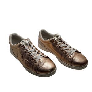 ED‎ Ellen Degeneres Rose Gold Leather Heart Chapunto Lace-up Sneakers Size 9M